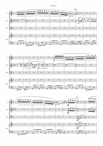 Aragonaise from Carmen for Chamber Ensemble Flute Clarinet Bassoon Harp image number null