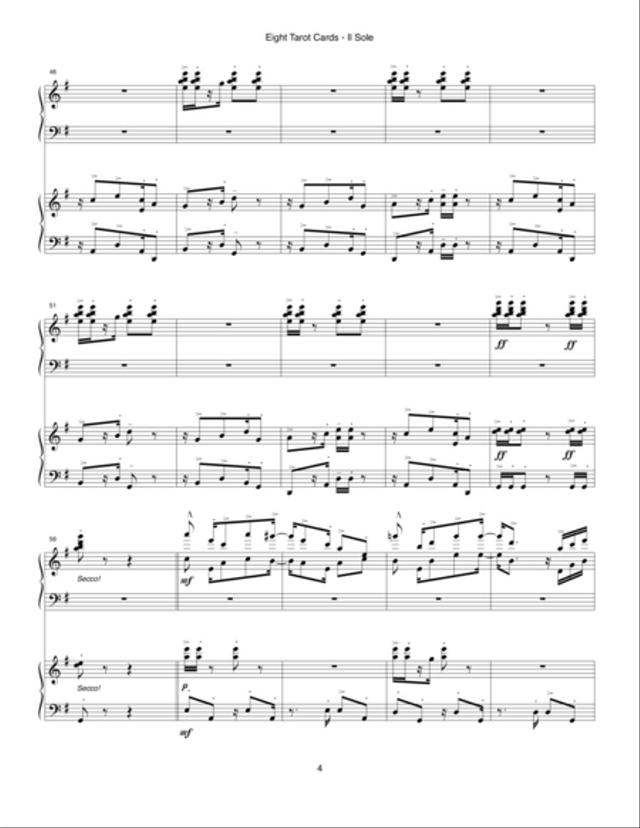 Eight Tarot Cards for Madam Rubio ... Il Sole (1997) for two marimbas Small Ensemble scores gallery preview page 4