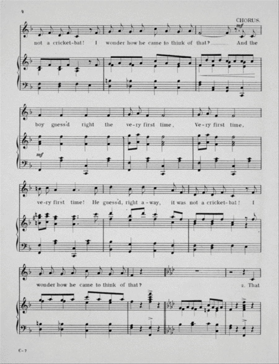 The Runaway Girl. New Musical Play. The Boy Guessed Right Voice scores gallery preview page 4