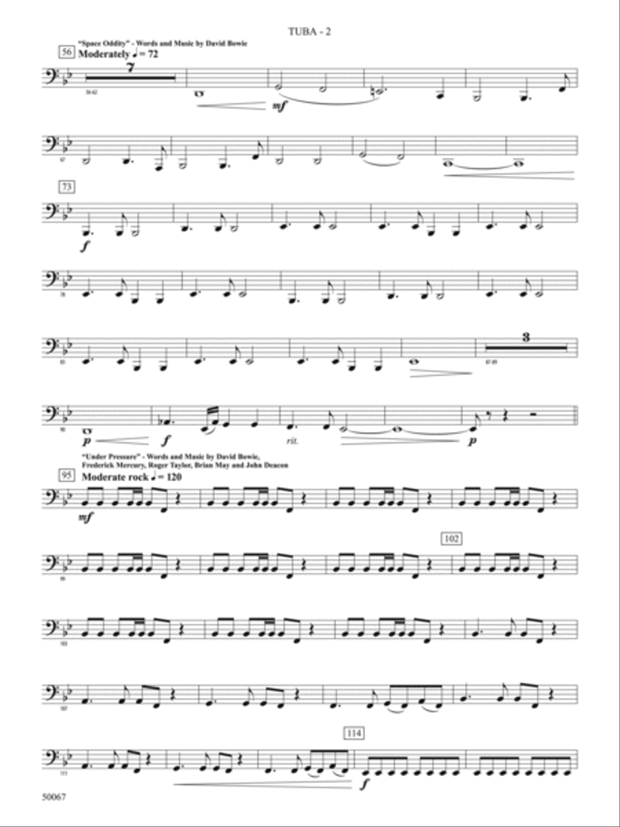 David Bowie: The Hits: Tuba Concert Band scores gallery preview page 2