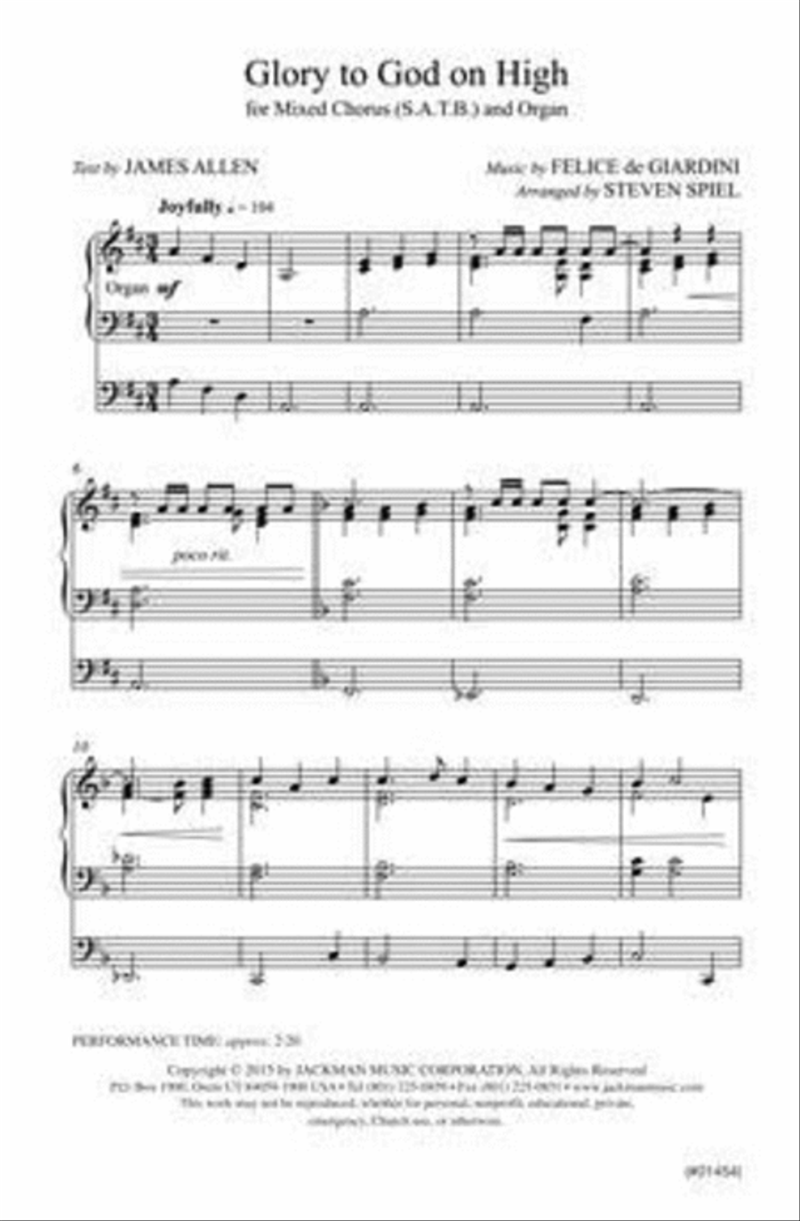 Glory to God on High - SATB 4-Part scores gallery preview page 2
