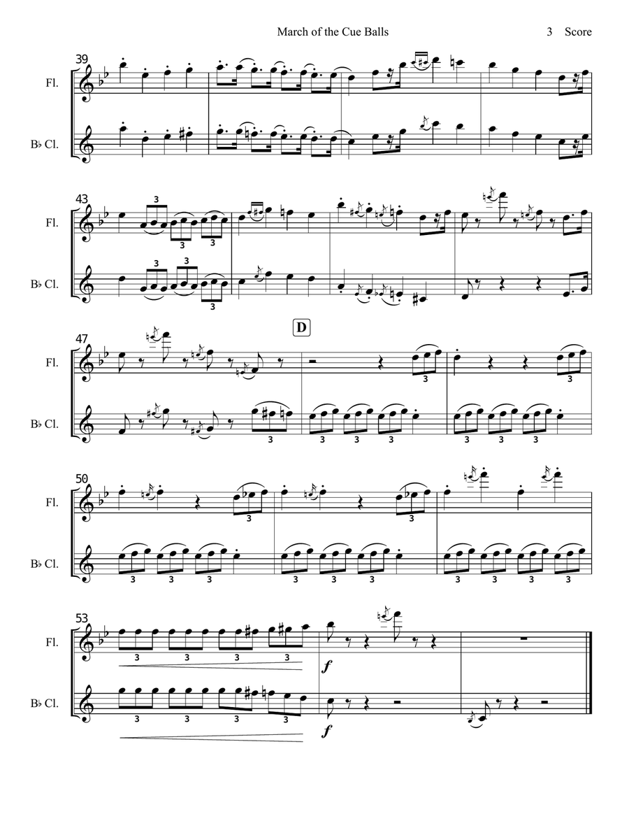 March Of The Cue Balls March Of The Cue Balls Woodwind Duet scores gallery preview page 4