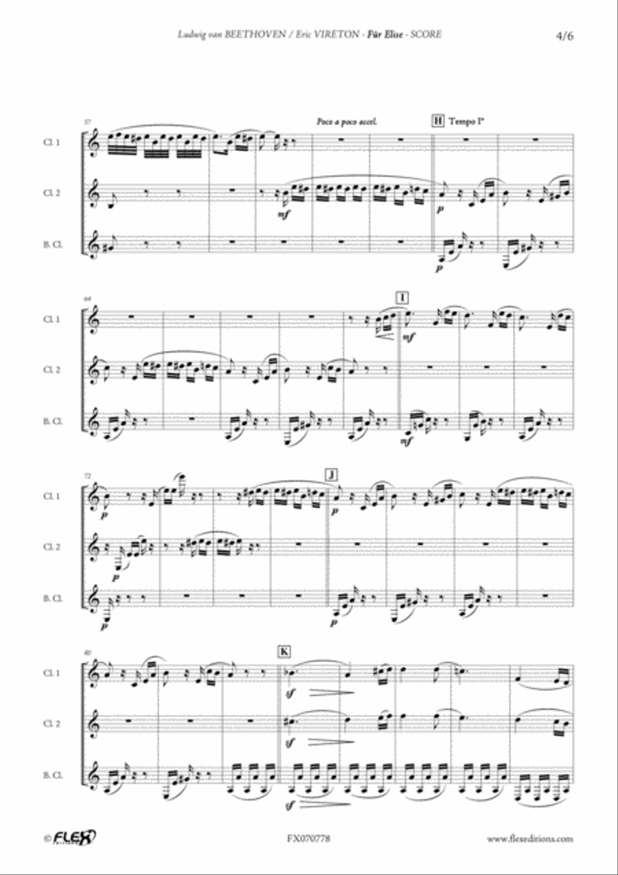 Fur Elise Fur Elise Clarinet Trio scores gallery preview page 4