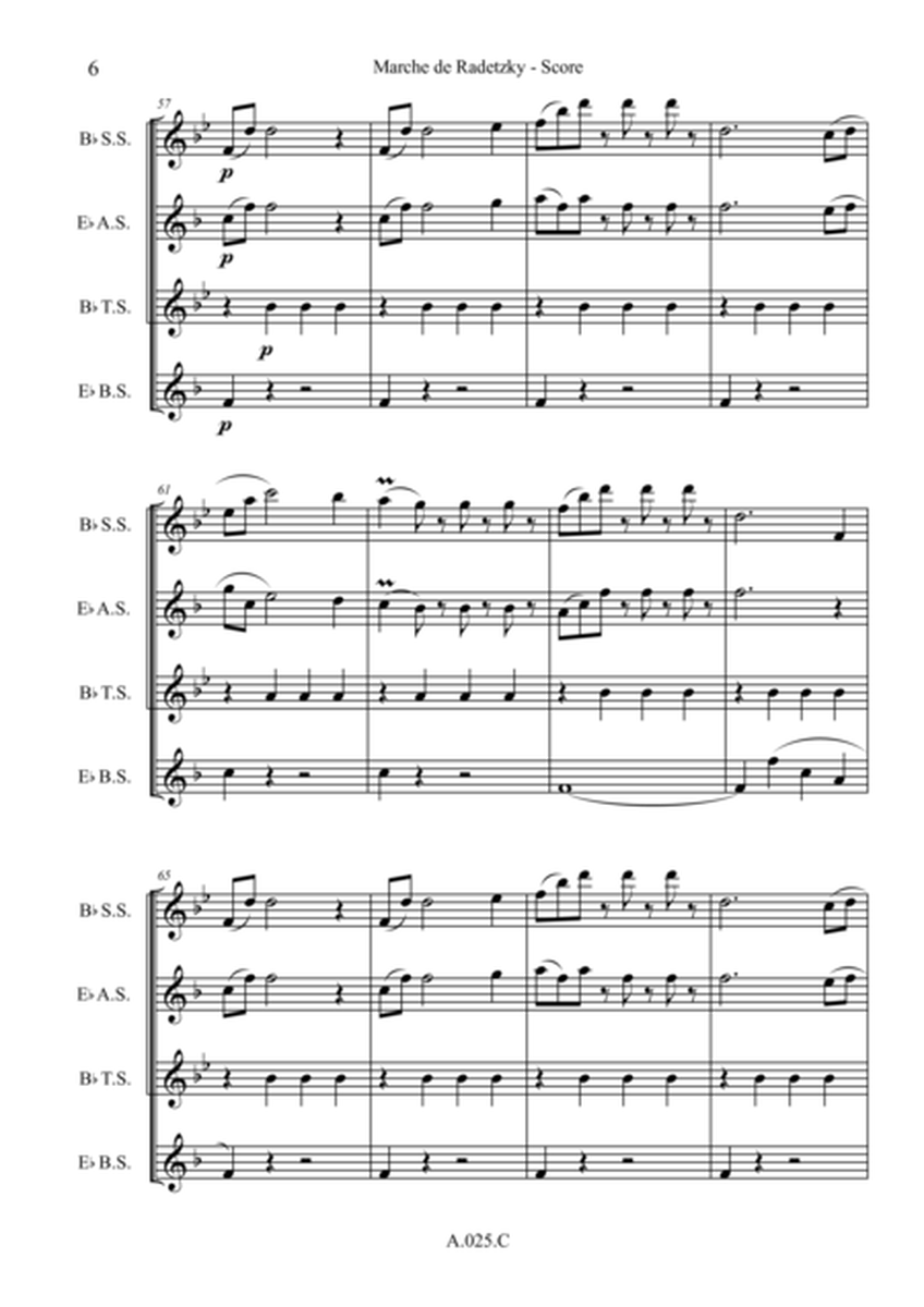 Marche de Radetzky, for Saxophone Quartet - Score & Parts