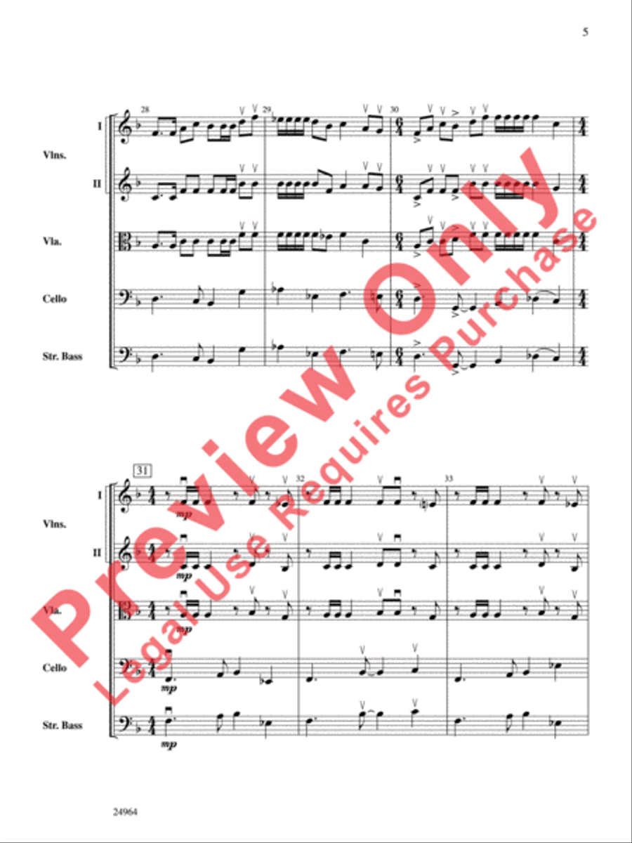 Ode to the Plains and Wild Horses Running (from American Serenade) String Orchestra scores gallery preview page 6