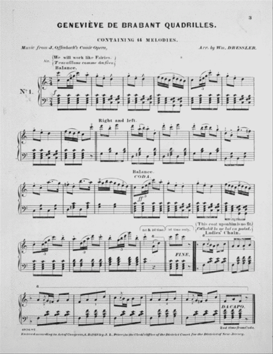Genevieve Brabant Quadrilles Piano Solo scores gallery preview page 2