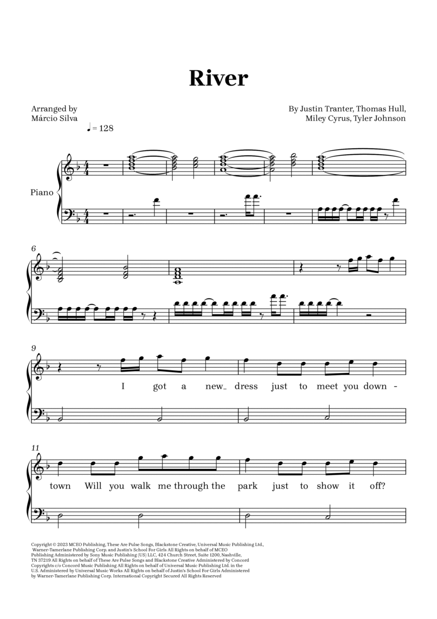 River Easy Piano scores gallery preview page 1