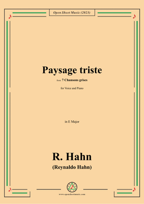 R. Hahn-Paysage triste,from '7 Chansons grises',in E Major