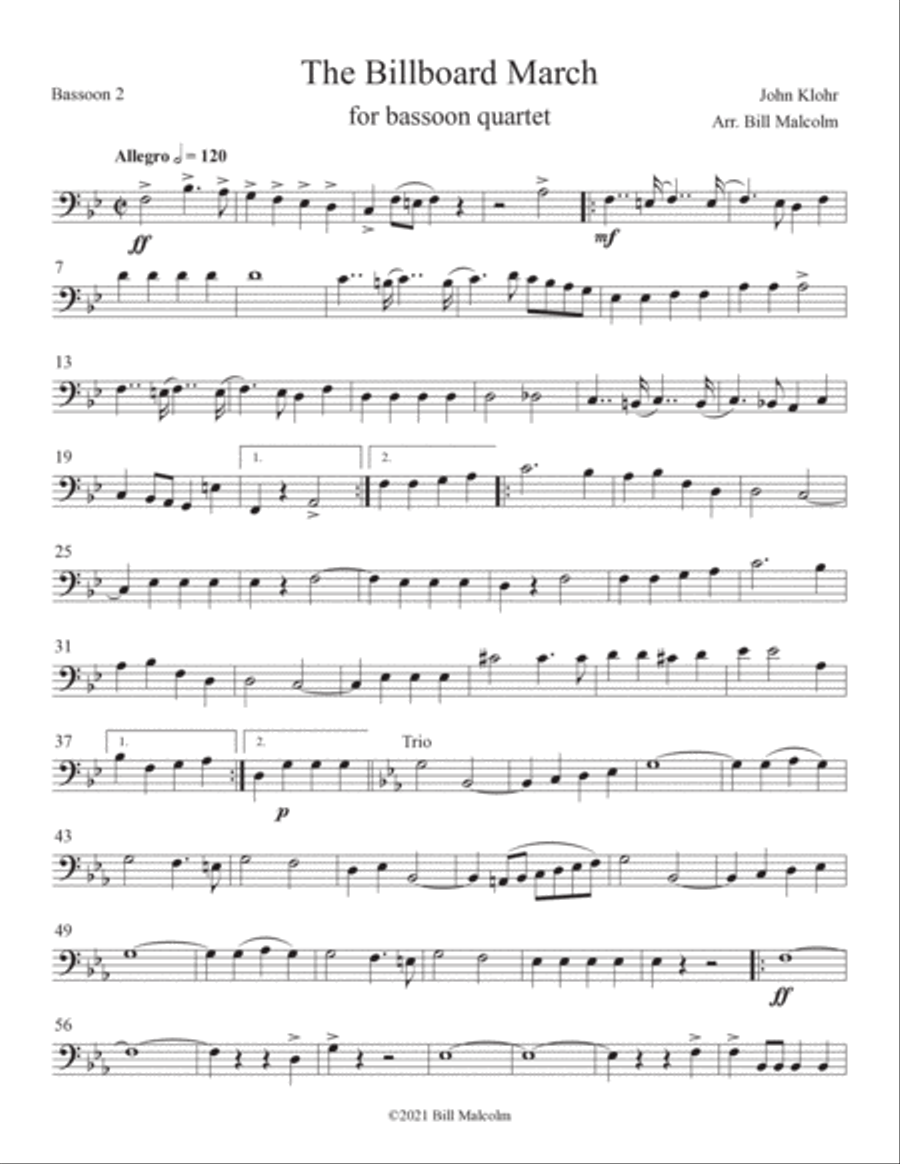 Billboard March for bassoon quartet Billboard March for bassoon quartet Woodwind Quartet scores gallery preview page 6