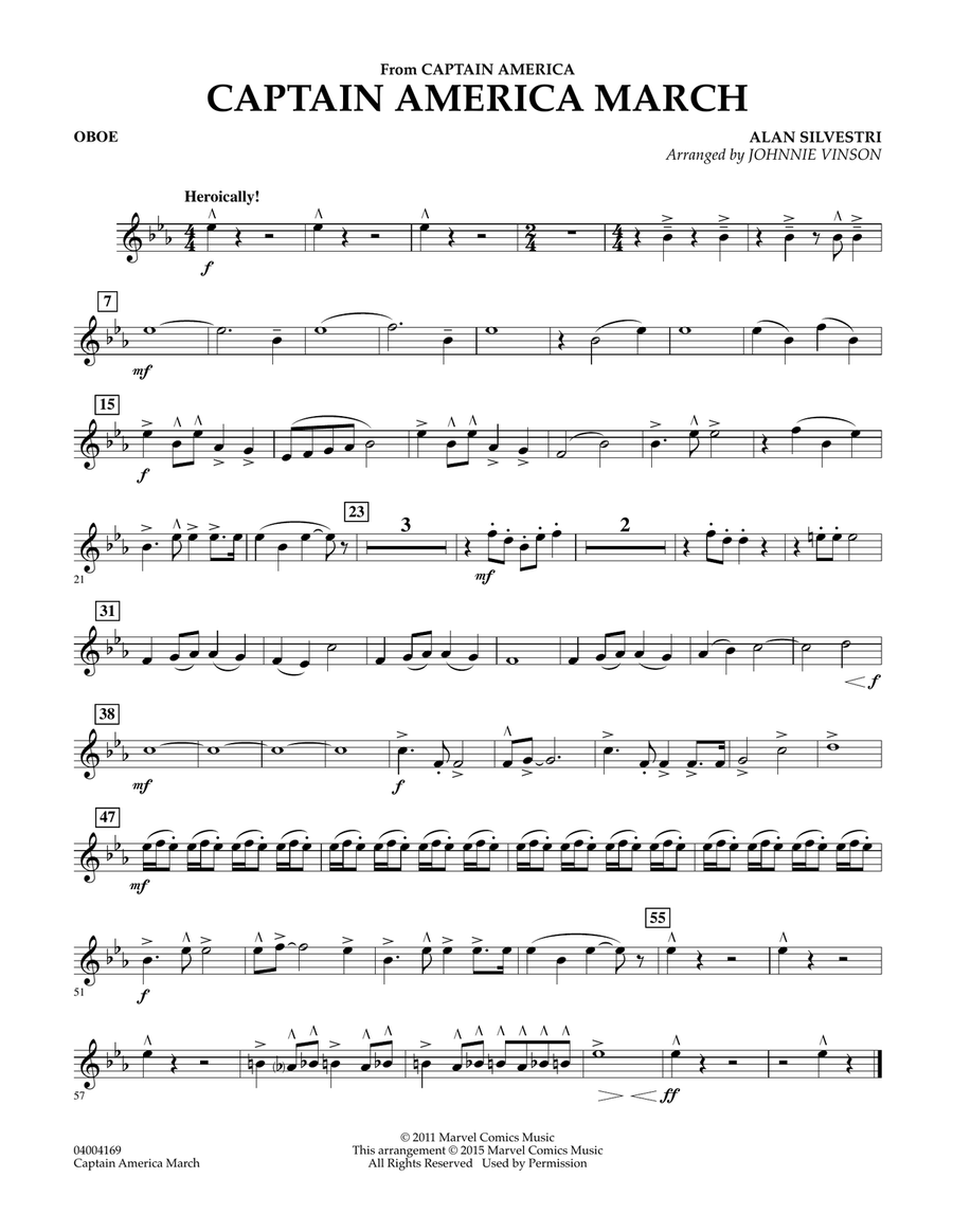 Captain America March - Oboe