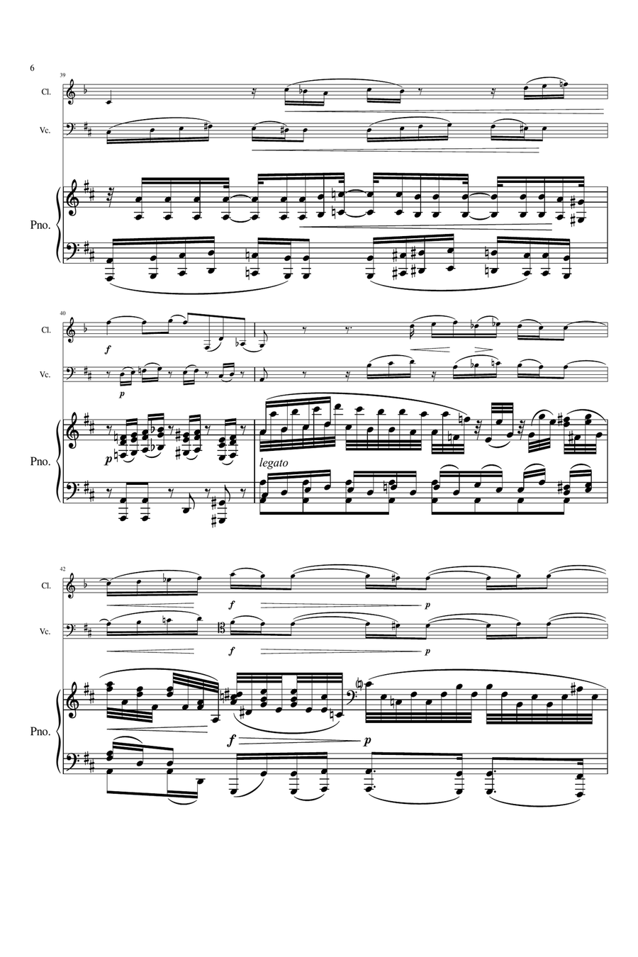 Brahms - Clarinet Trio, Op.114 2nd Mvt - For Clarinet in A, Violoncello & Piano Original Clarinet Trio scores gallery preview page 6
