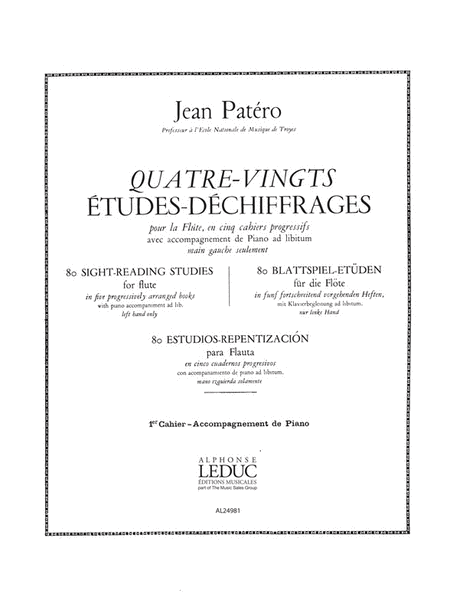 80 Etudes De Dechiffrages Vol.1 (flute & Piano)