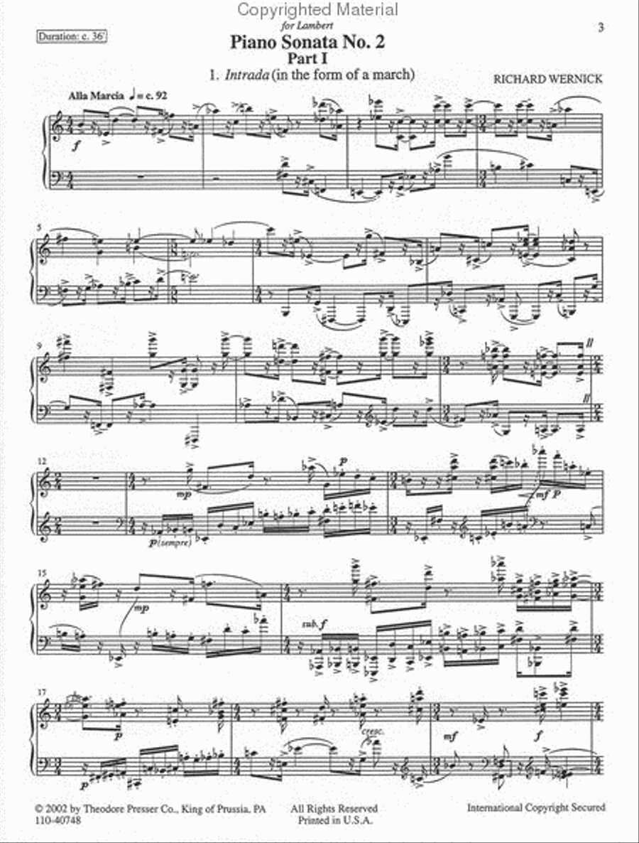 Piano Sonata No. 2 Chamber Music scores gallery preview page 2