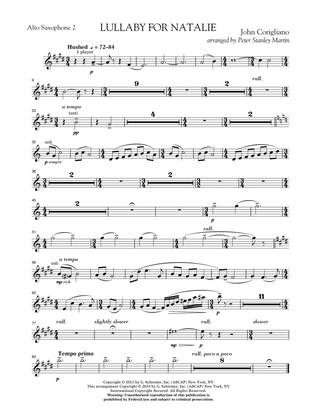 Lullaby for Natalie (arr. Peter Stanley Martin) - Eb Alto Saxophone 2