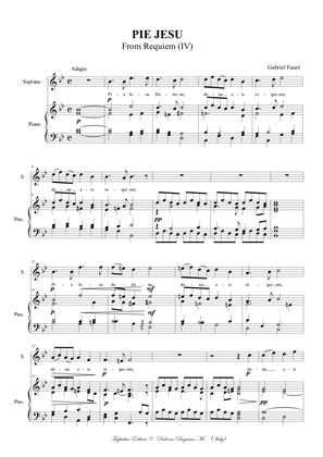 Fauré. REQUIEM Op. 48. 4. PIE JESU. For Soprano and Organ