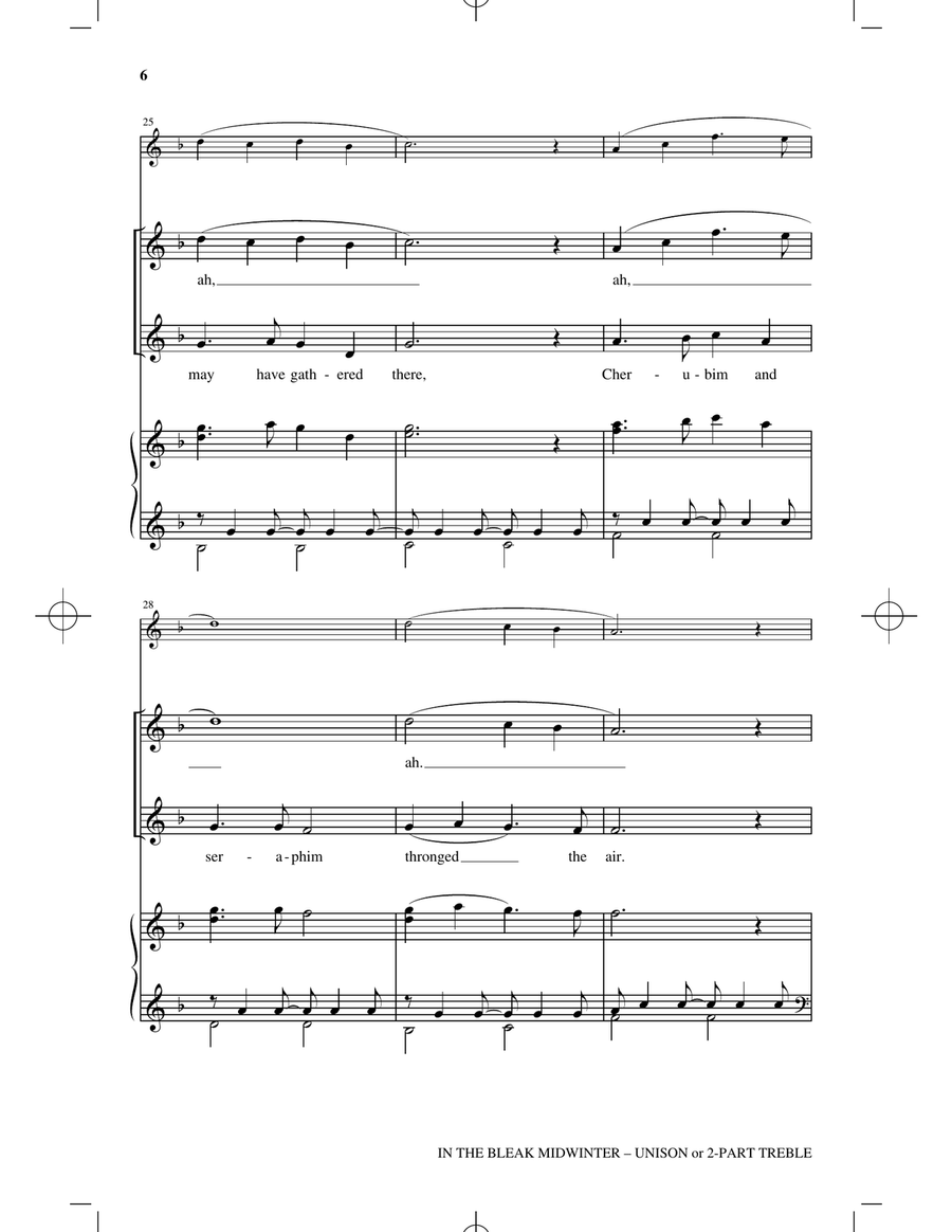 In The Bleak Midwinter Unison Choir scores gallery preview page 5
