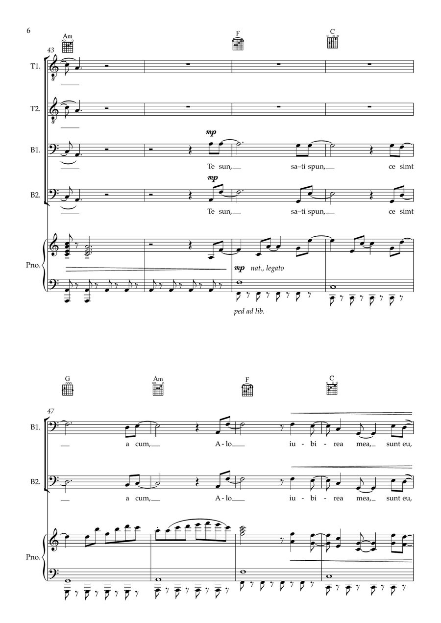 Dragostea Din Tei TTBB scores gallery preview page 6