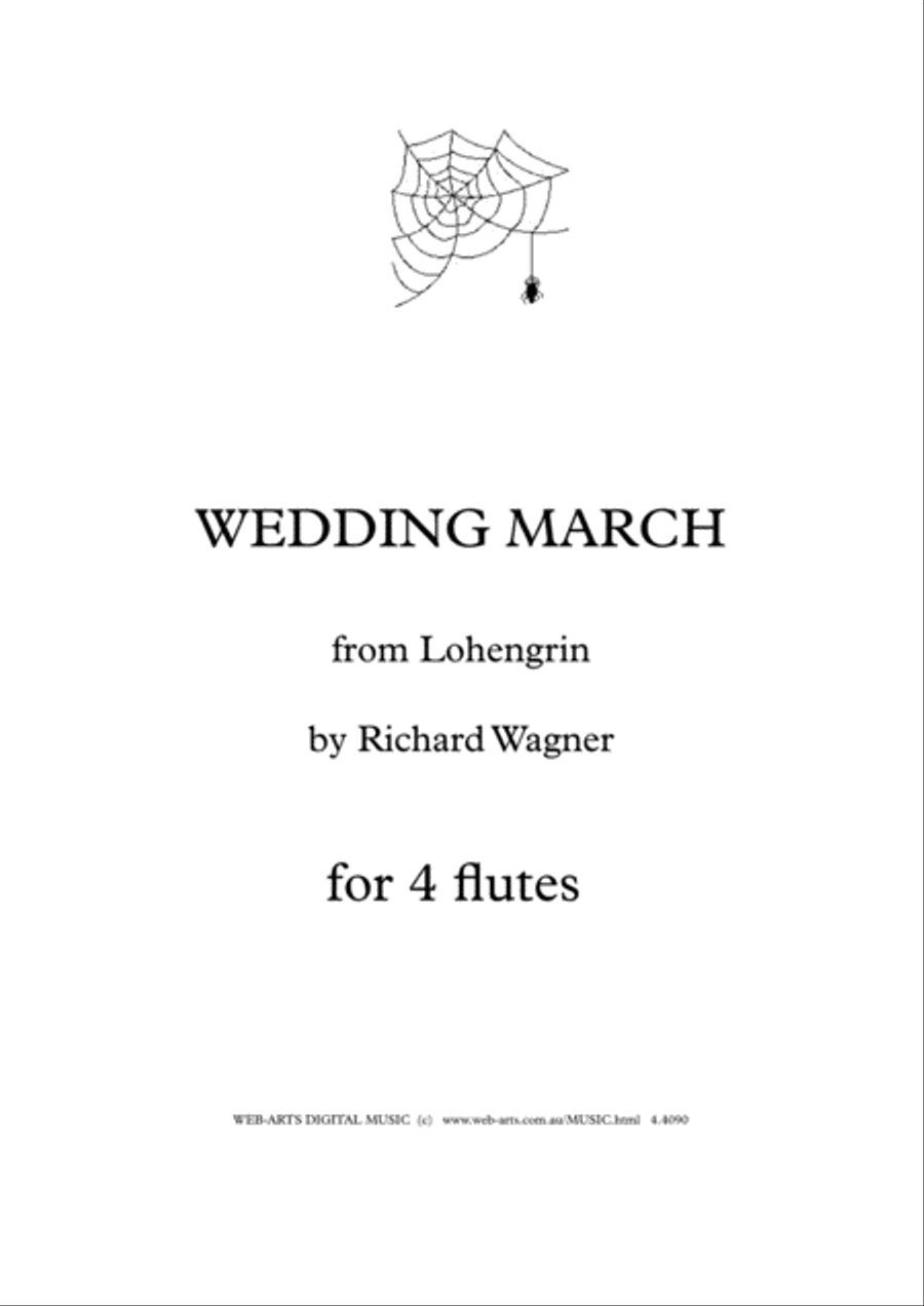 WEDDING MARCH from Lohengrin for 4 flutes - WAGNER Flute Quartet scores gallery preview page 1