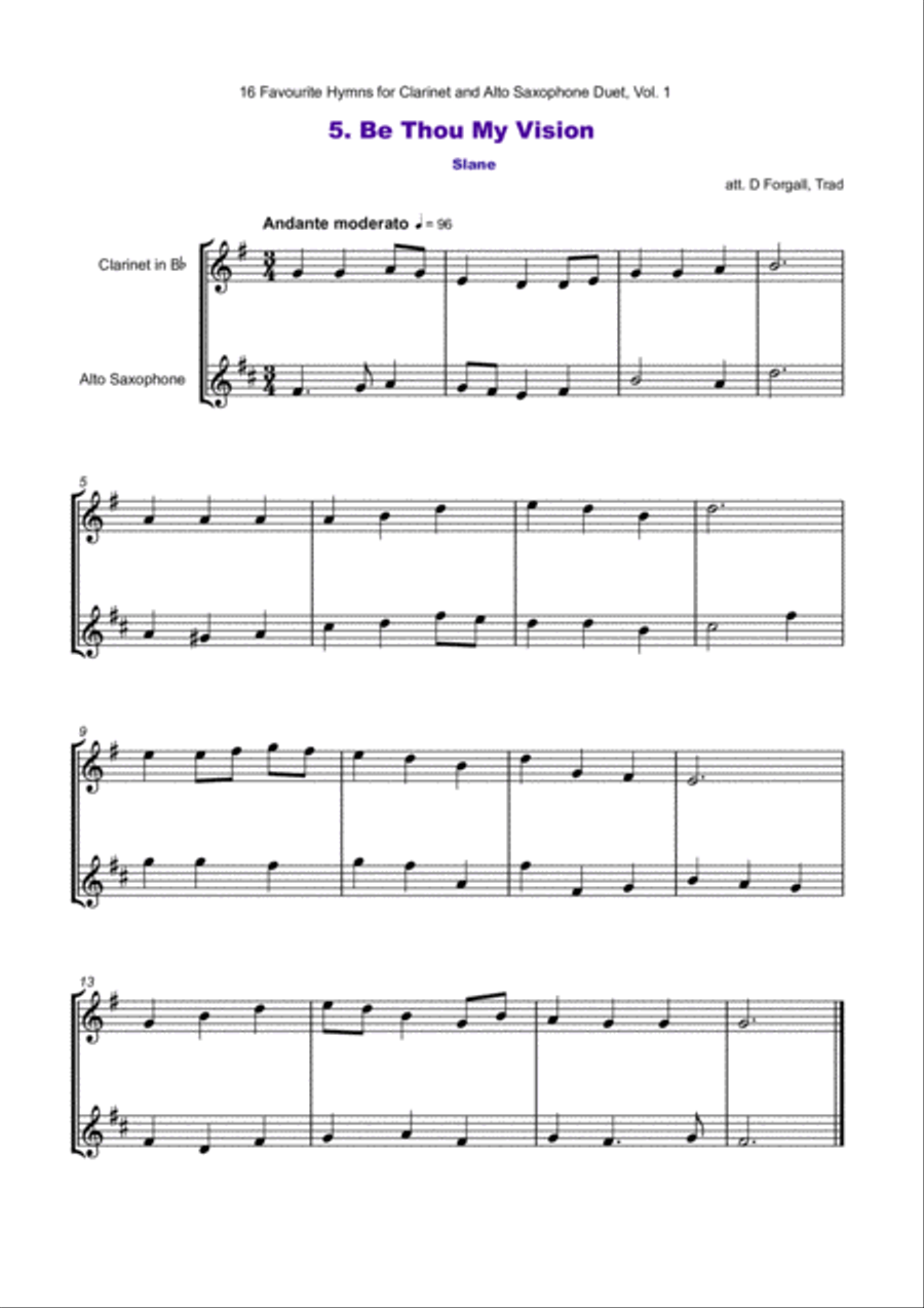 16 Favourite Hymns Vol.1 for Clarinet and Alto Saxophone Duet Woodwind Duet scores gallery preview page 6