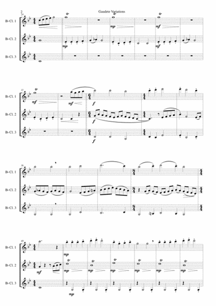 Gaudete Variations for clarinet trio image number null