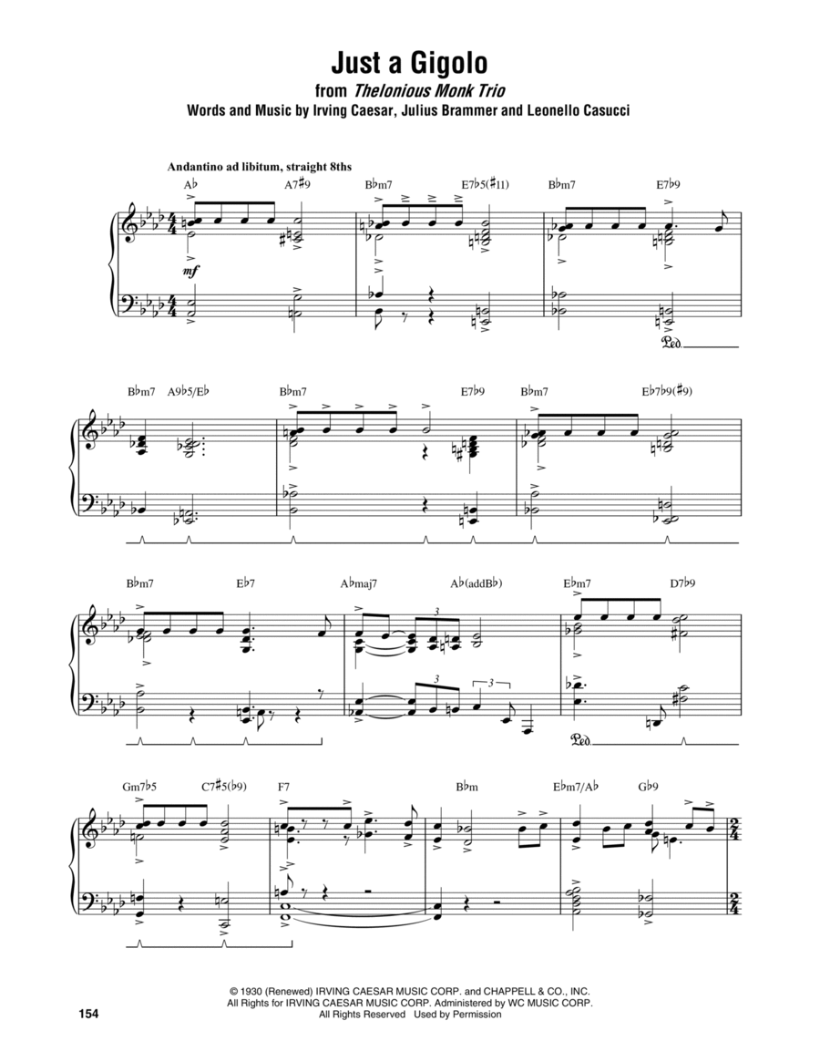 Just A Gigolo Piano scores gallery preview page 1