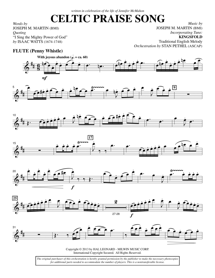 Celtic Praise Song - Flute/Penny Whistle Choir scores gallery preview page 1
