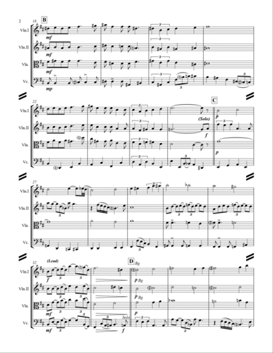 When Sunny Gets Blue String Quartet scores gallery preview page 3