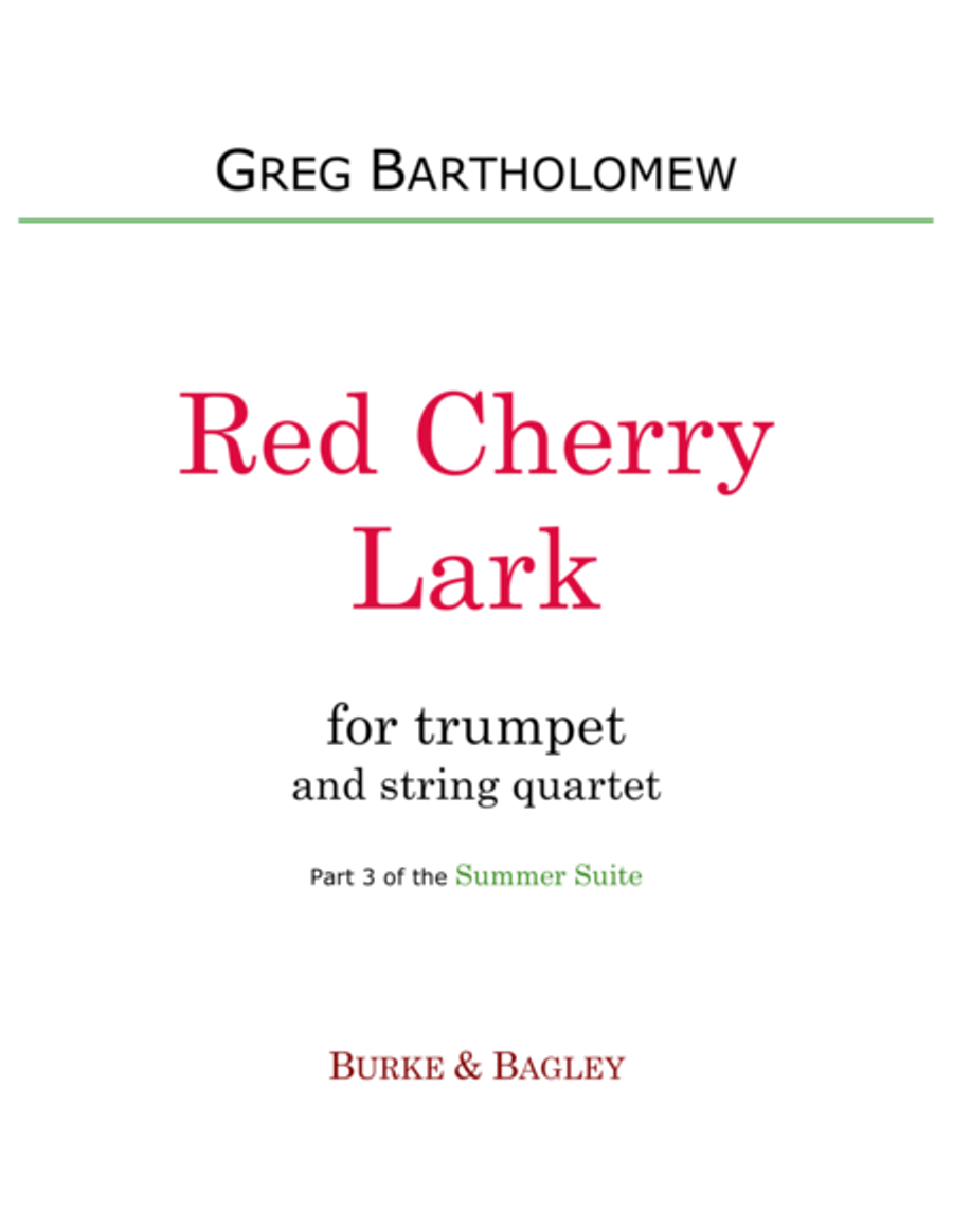 Red Cherry Lark (trumpet & string quartet) Chamber Orchestra scores gallery preview page 1