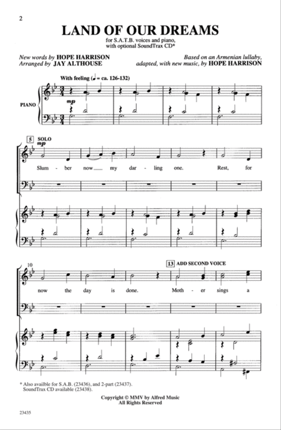 Land of Our Dreams 4-Part scores gallery preview page 2