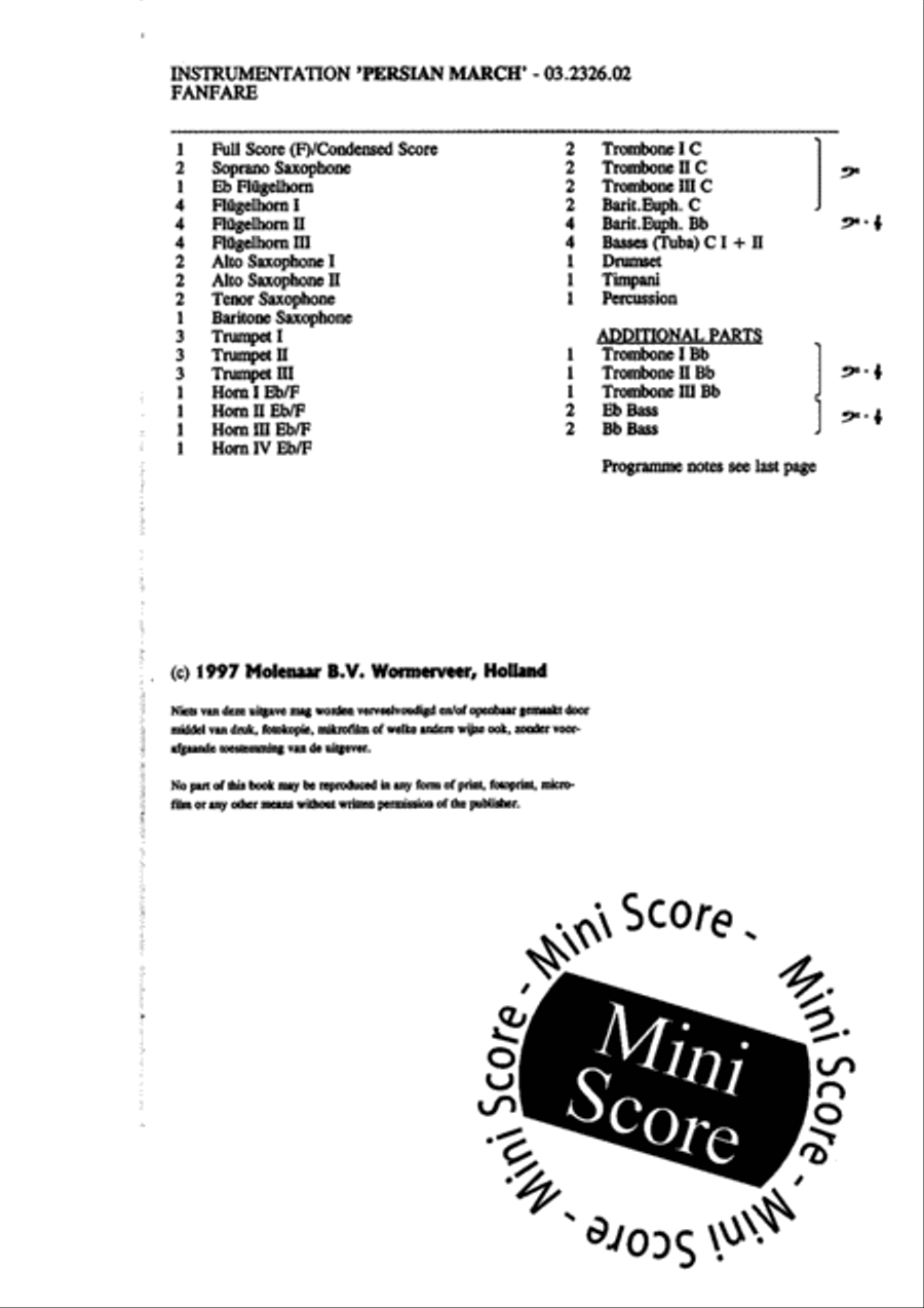 Persian March Fanfare Band scores gallery preview page 4