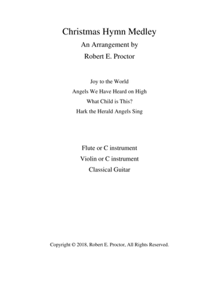 Book cover for Christmas Hymn Medley for Flute, Violin and Guitar