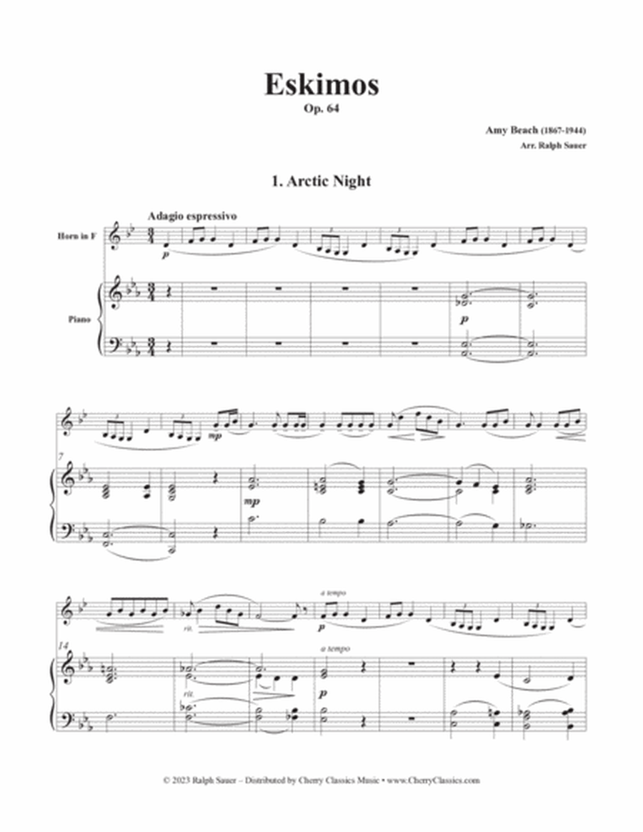 Eskimos, Op. 64 for Horn & Piano