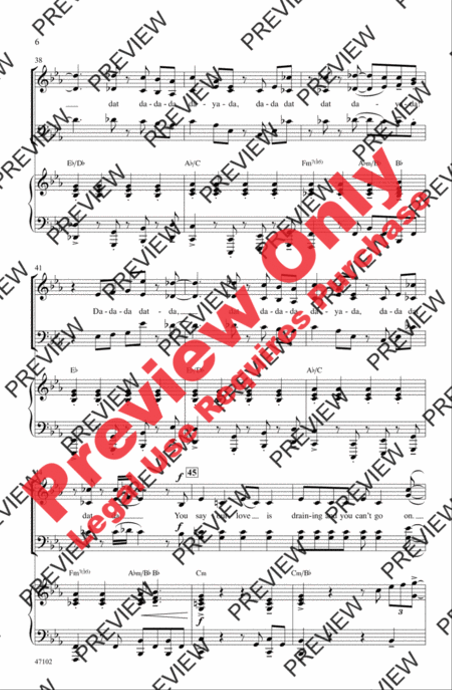 You'll Be Back You'll Be Back 4-Part scores gallery preview page 6