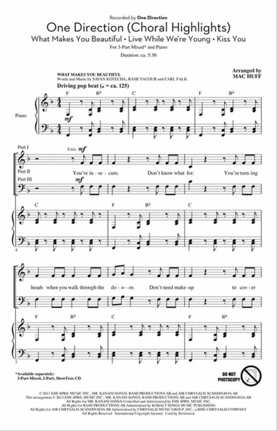 One Direction 3-Part scores gallery preview page 2