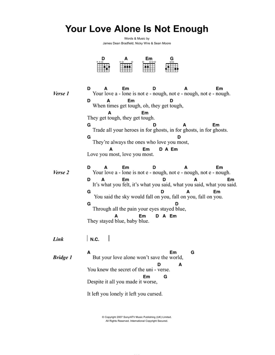Your Love Alone Is Not Enough Acoustic Guitar scores gallery preview page 1