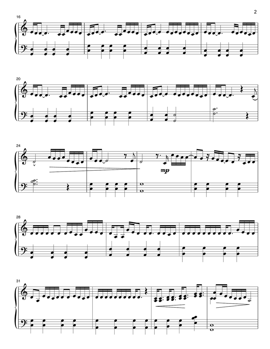 If The World Was Ending Easy Piano scores gallery preview page 2