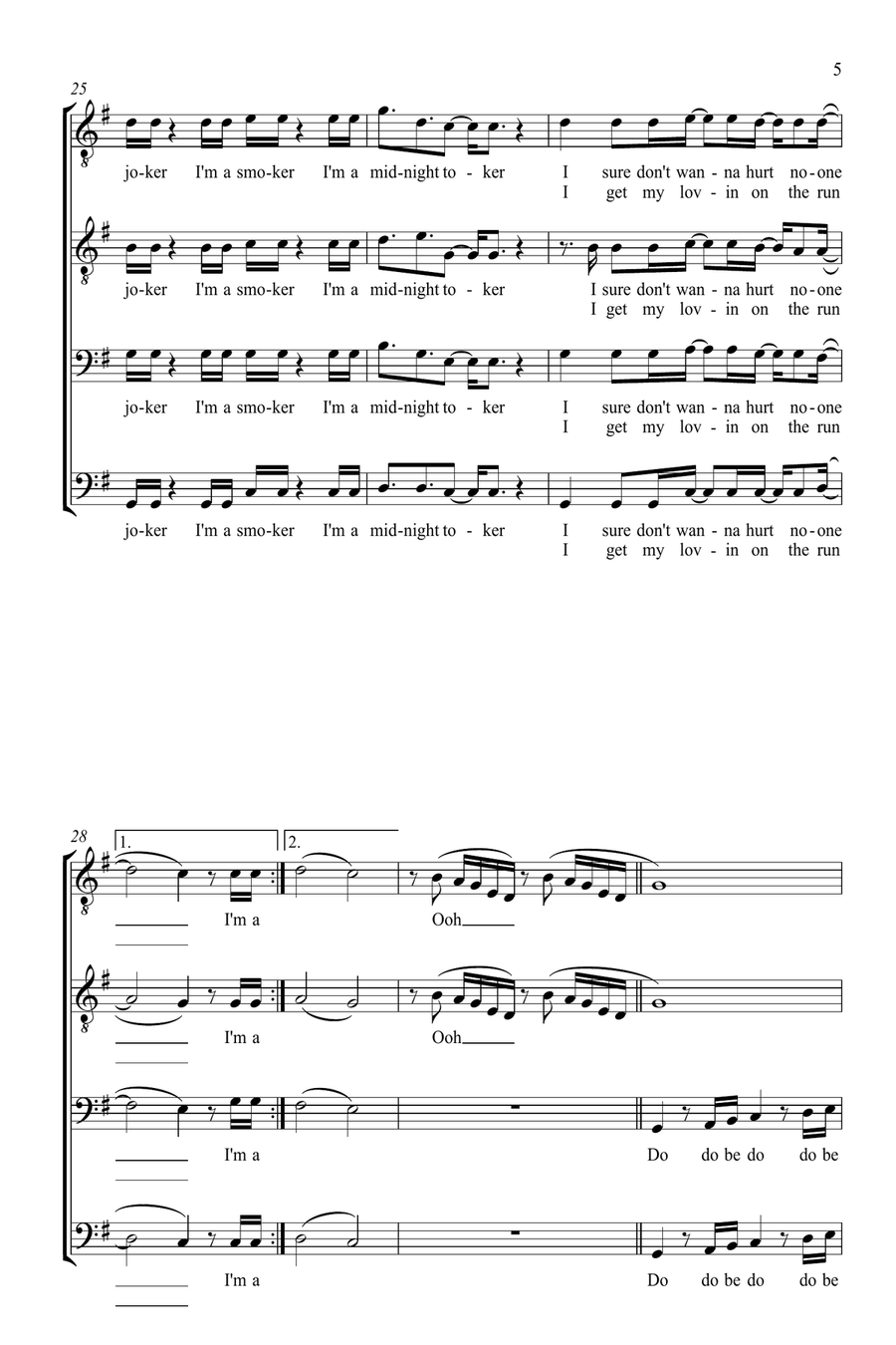 The Joker (arr. Anna Tabbush) TTBB scores gallery preview page 5