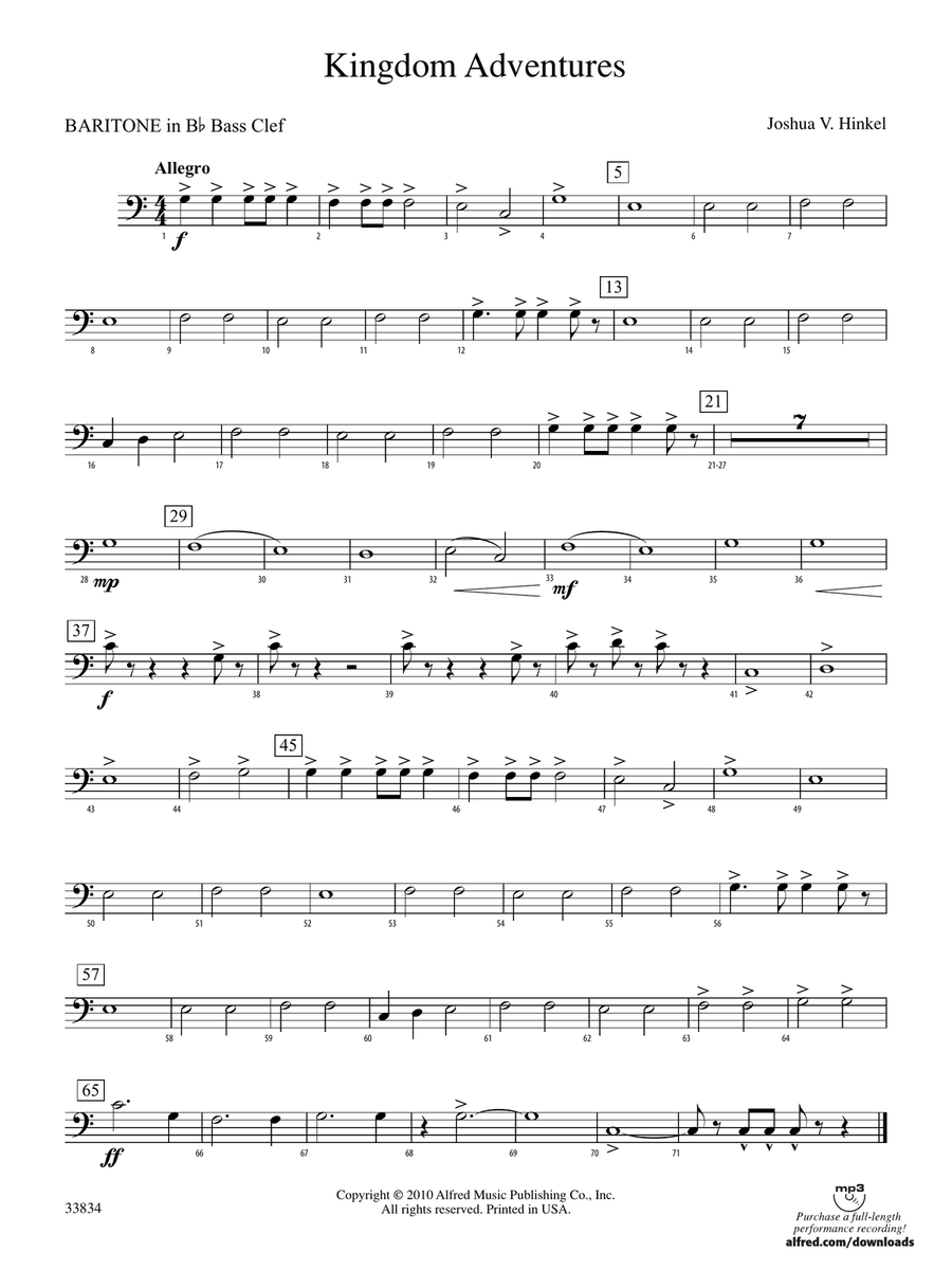 Kingdom Adventures: (World Part) B-flat Baritone B.C.