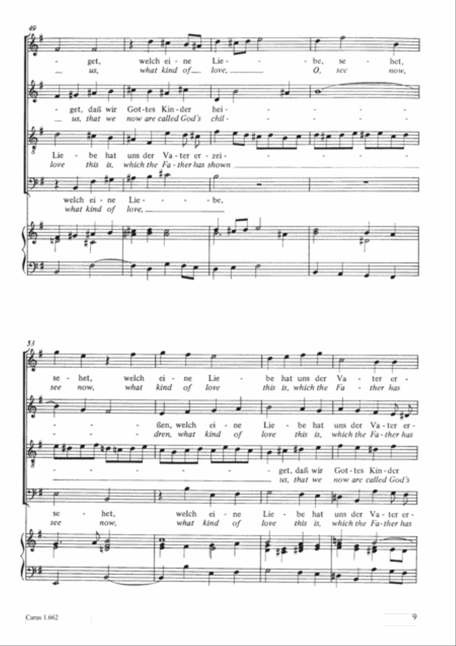 See now, what kind of love (Sehet, welch eine Liebe hat uns der Vater erzeiget) 4-Part scores gallery preview page 10