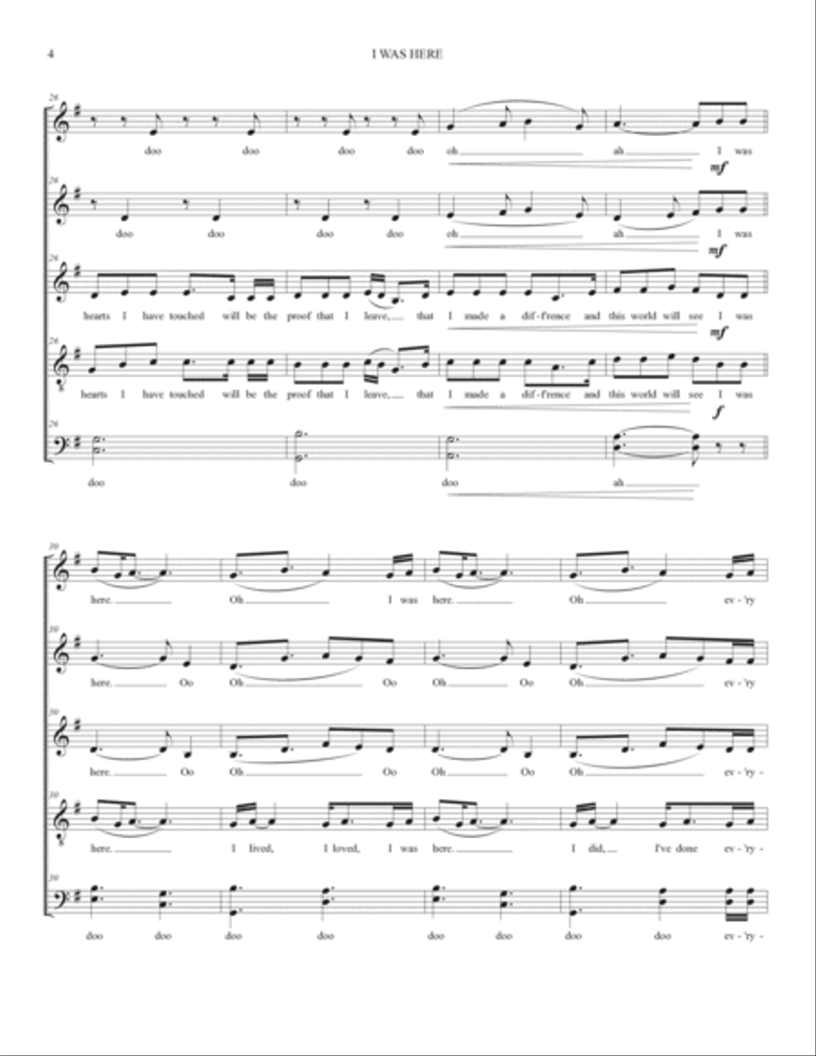 I Was Here I Was Here Divisi scores gallery preview page 4