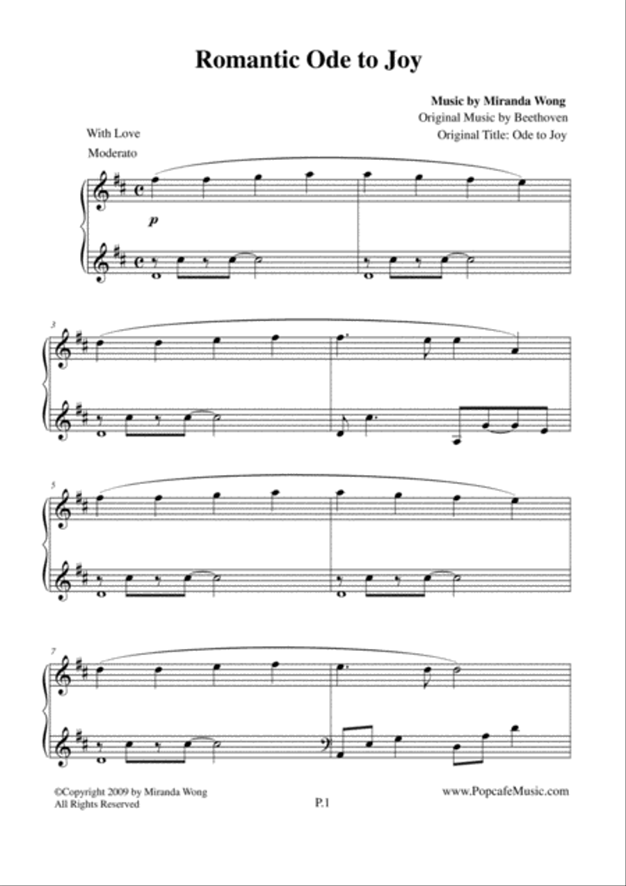 Romantic Ode to Joy - Touching Piano Version Piano Solo scores gallery preview page 2