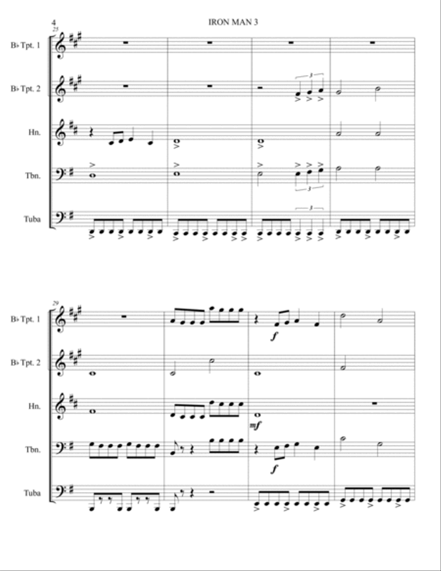 Iron Man 3 Iron Man 3 Brass Ensemble scores gallery preview page 5