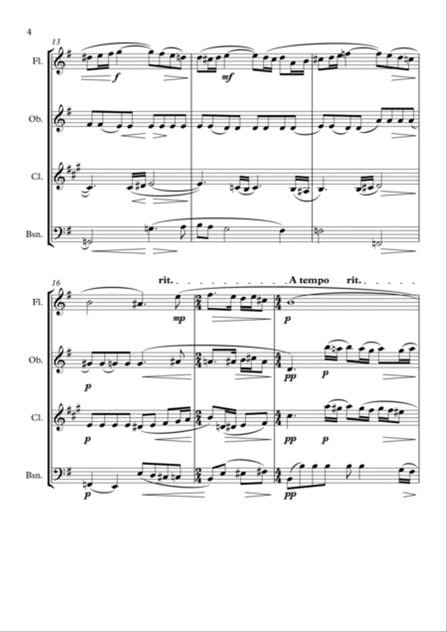 Vocalise Vocalise Woodwind Quartet scores gallery preview page 4