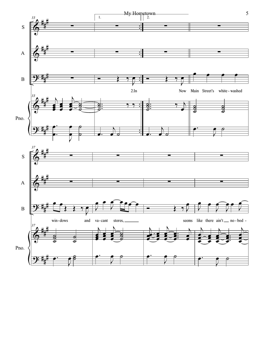 My Hometown 3-Part scores gallery preview page 5