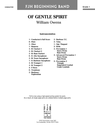 Of Gentle Spirit: Score