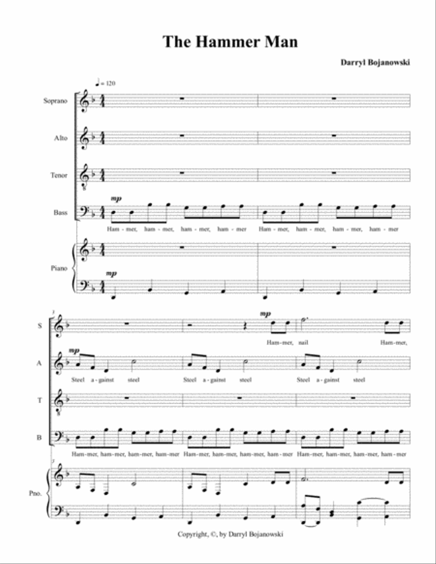 The Hammer Man The Hammer Man 4-Part scores gallery preview page 1