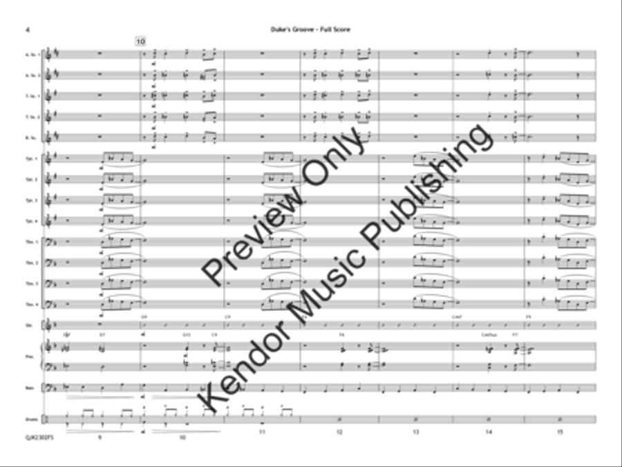 Duke's Groove (Score) Jazz Ensemble scores gallery preview page 5