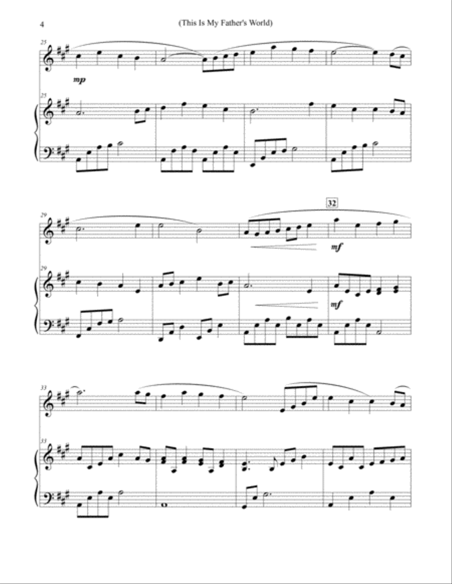 This Is My Father's World - Flute & Piano Flute Solo scores gallery preview page 4