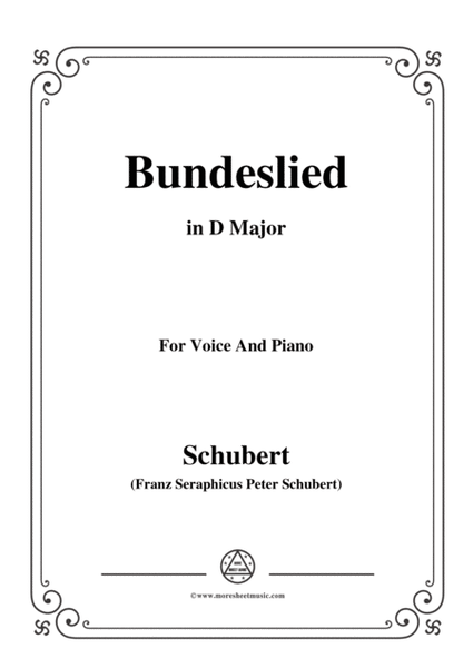 Schubert-Bundeslied,in D Major,for Voice&Piano image number null
