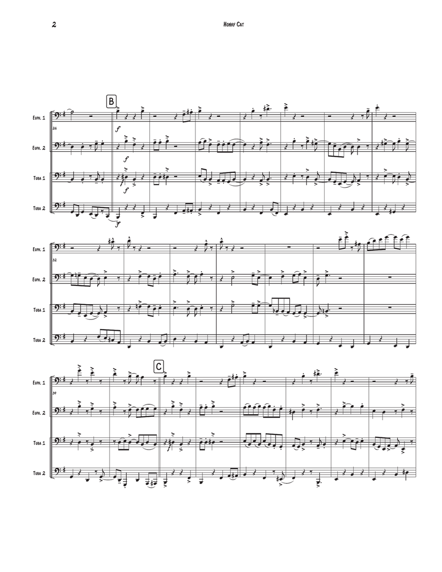 Honky Cat Brass Quartet scores gallery preview page 2